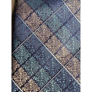 Steve Harvey Celebrity Collection Blue Teal Silver Jacquard 3.25in Necktie‎
